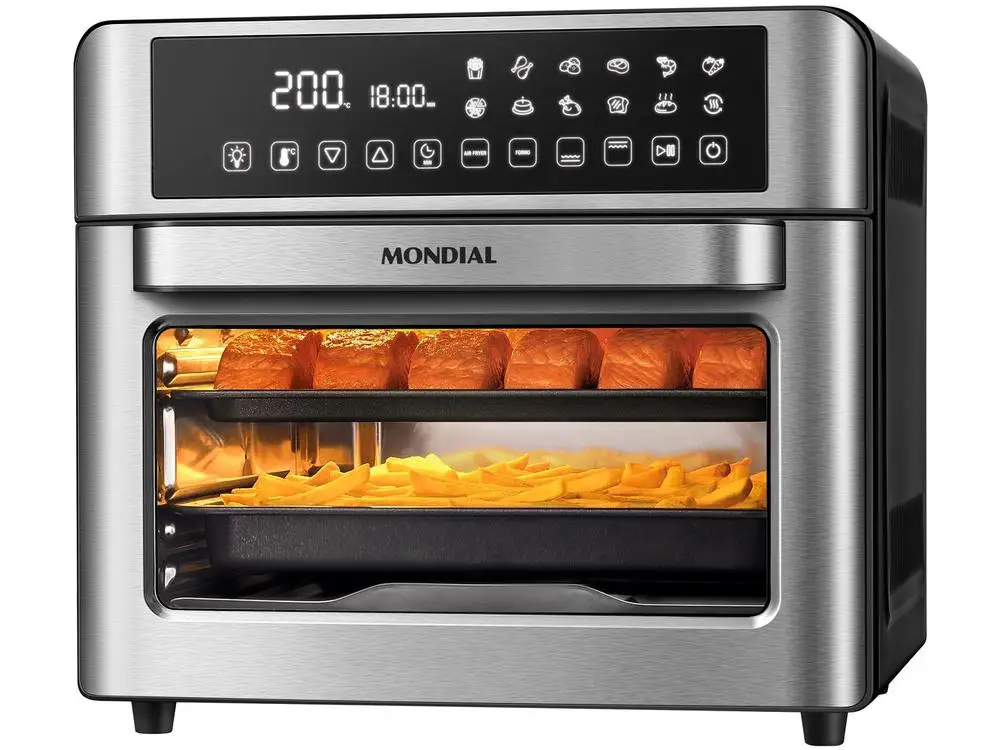 Air Fryer Mondial AFO 2,5L Preto e Inox – Timer 220V