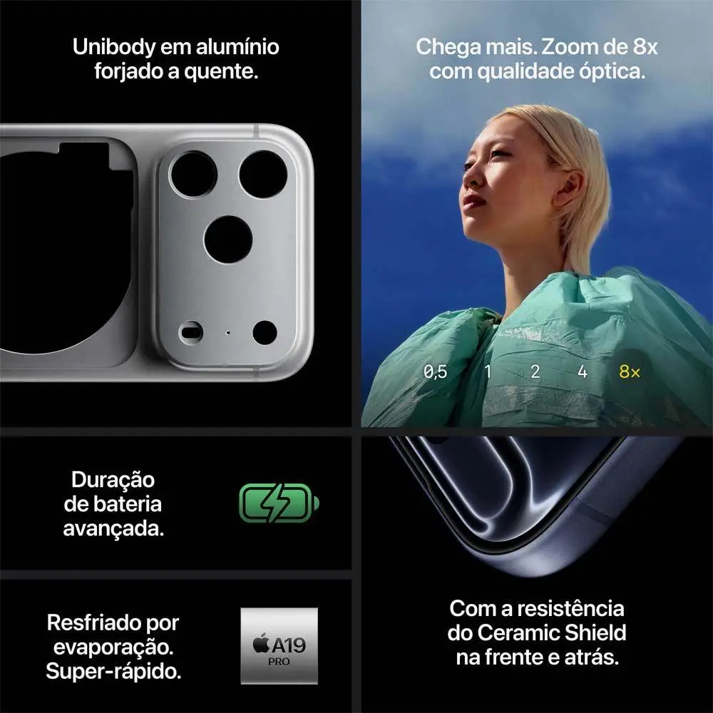 Apple iPhone 17 Pro 512GB Prateado – Tela 6,3’’ 5G iOS - Imagem 6