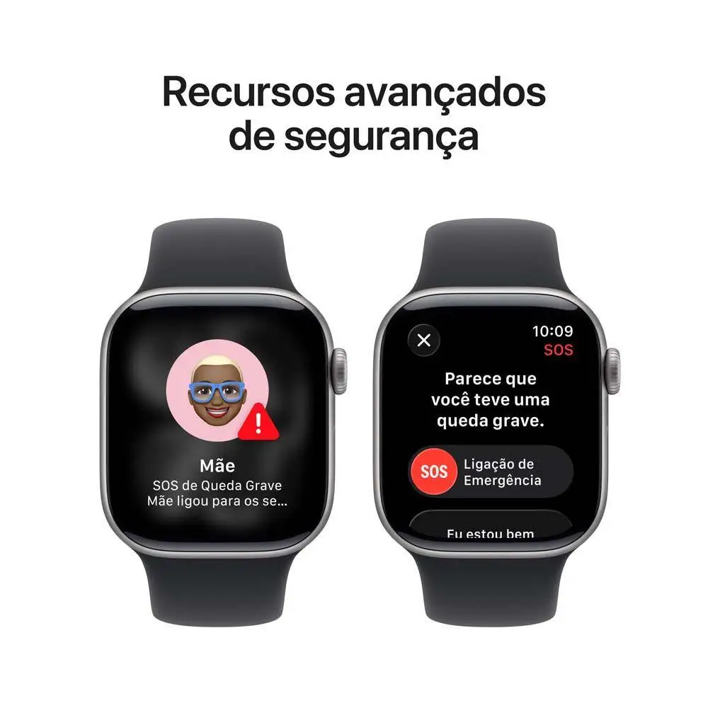 Apple Watch Series 11 GPS 42mm – Caixa Cinza Espacial Alumínio + Pulseira Esportiva Preta M/G - Imagem 6