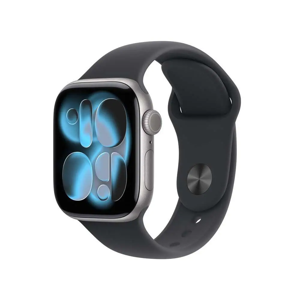 Apple Watch Series 11 GPS 42mm – Caixa Cinza Espacial Alumínio + Pulseira Esportiva Preta M/G