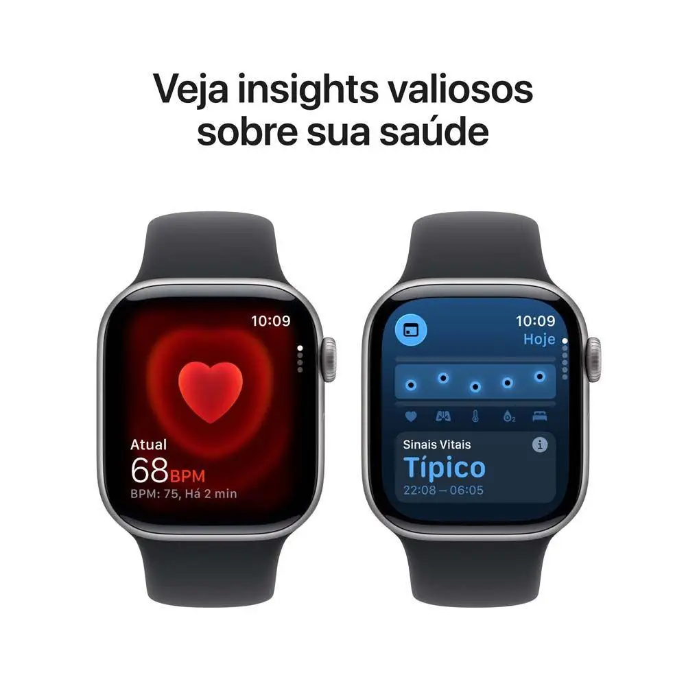 Apple Watch Series 11 GPS 42mm – Caixa Cinza Espacial Alumínio + Pulseira Esportiva Preta M/G - Imagem 5