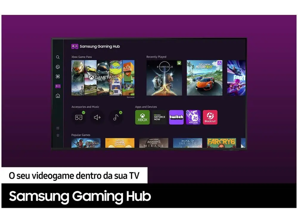 Smart TV Samsung 55’’ 4K UHD LED – DU7700 Tizen - Imagem 5