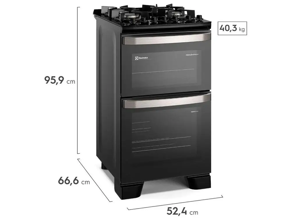 Fogão Electrolux 4 Bocas Preto Duplo Forno – Experience FE4DB 220V - Imagem 4