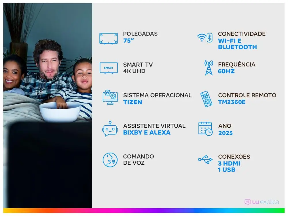 Smart TV Samsung 75’’ Crystal UHD 4K – 75U8600F Tizen - Imagem 2